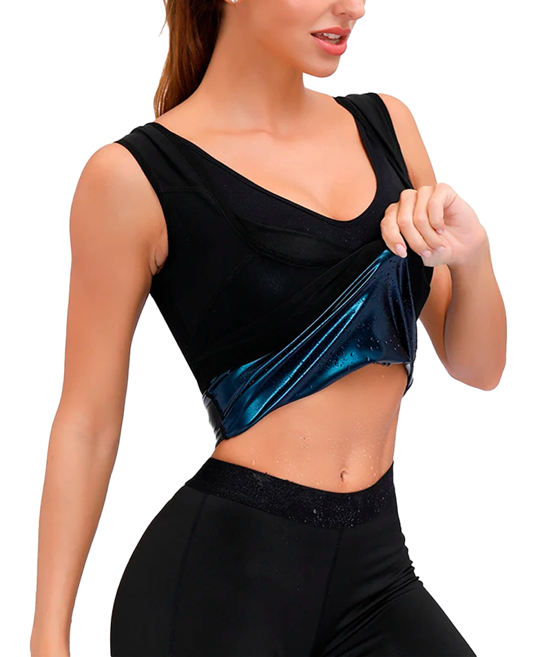 Camiseta Regata Efeito Sauna Fitness modeladora - Feminina