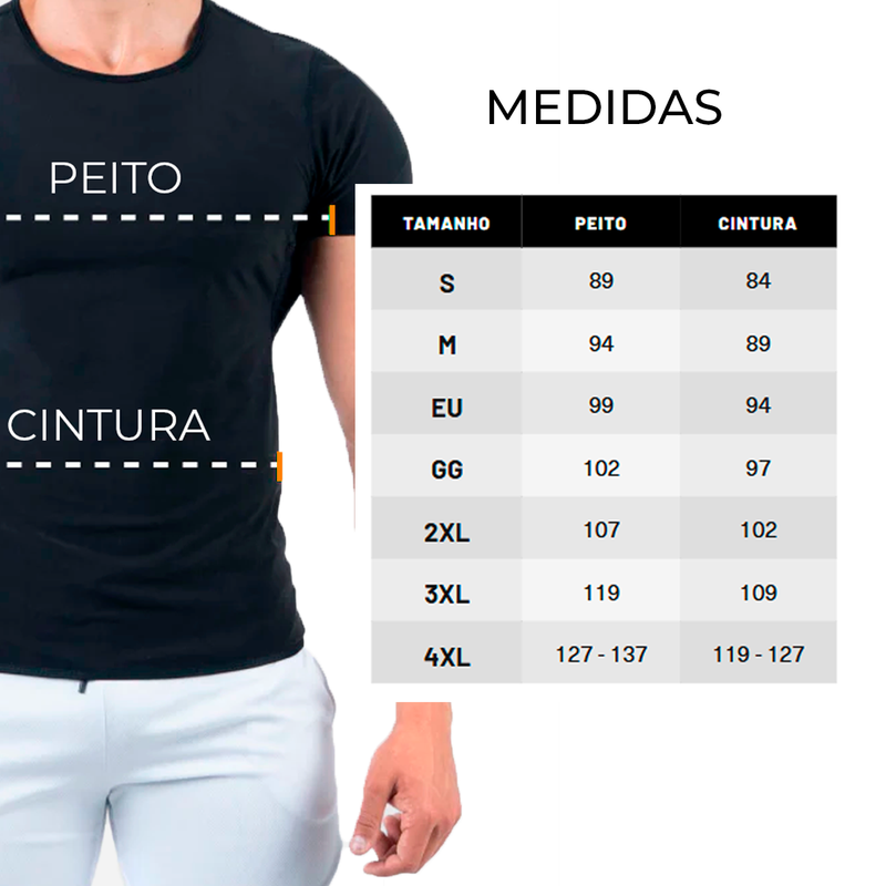 Camiseta Efeito Sauna Manga Curta Fitness e Sport - Masculina + Ebook Receitas