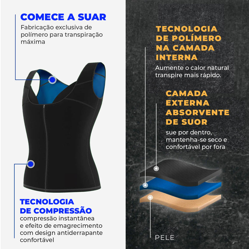 Colete ziper Efeito Sauna original Proshaper - Feminino