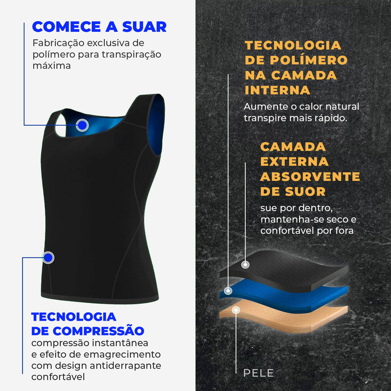 Camiseta Regata de Efeito Sauna Fitness - Masculina + Ebook Receitas