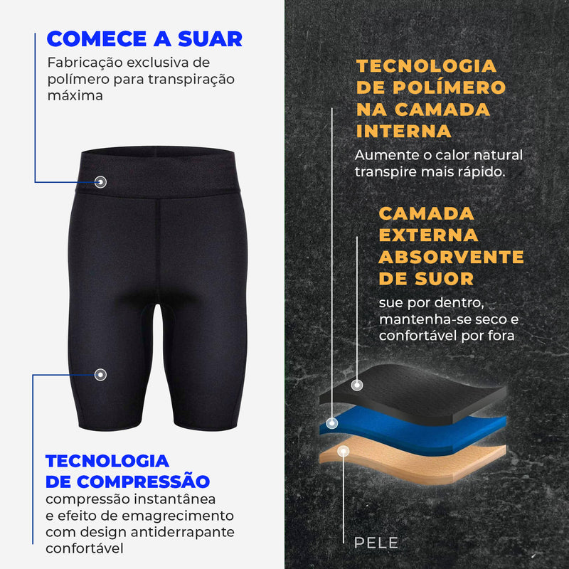 Bermuda Short Efeito Sauna Proshaper  - Masculino