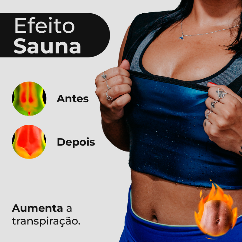 Camiseta Regata Efeito Sauna Fitness modeladora - Feminina