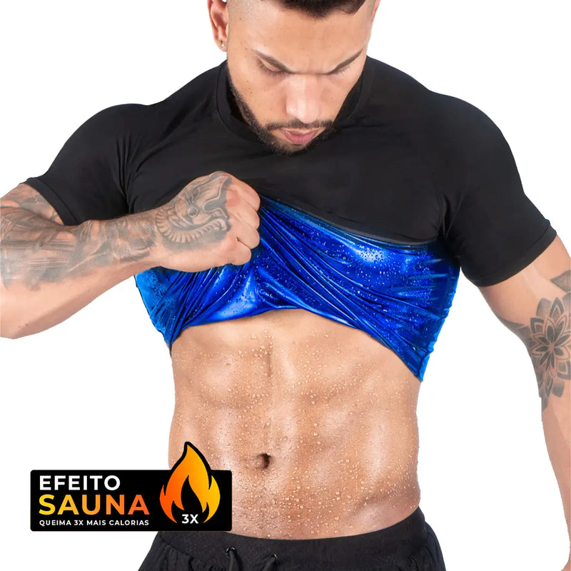 Camiseta Efeito Sauna Manga Curta Fitness e Sport 2025 - Masculina