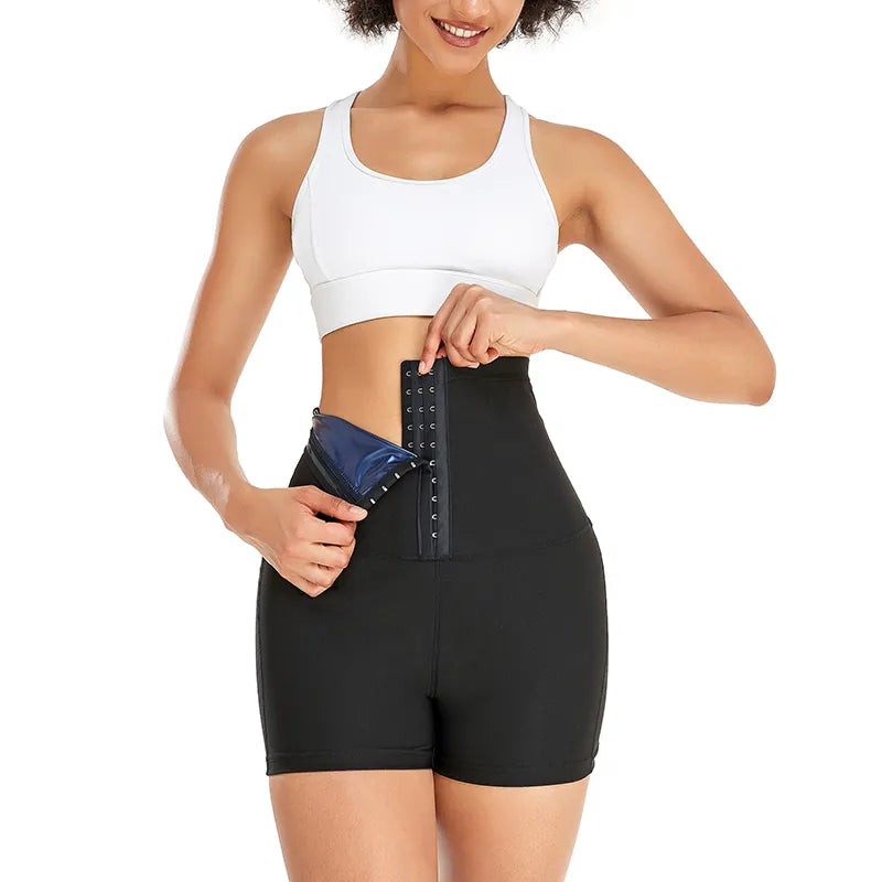 Short fitness com fecho emagrecedor efeito sauna - Feminino