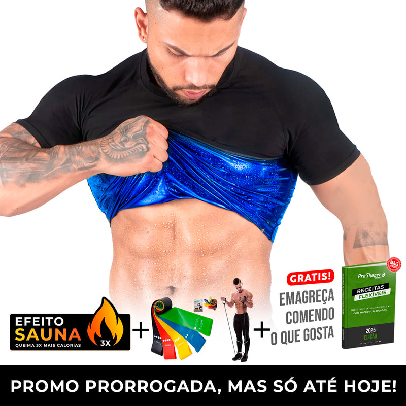 Camiseta deportiva de manga corta con efecto sauna 2025 para hombre