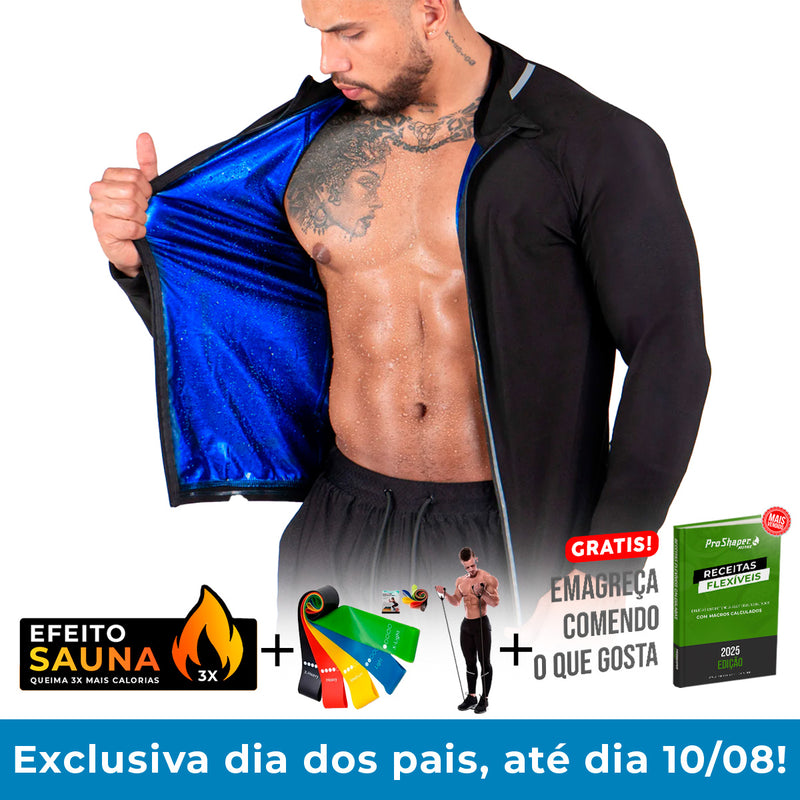 Nueva chaqueta adelgazante con efecto sauna y manga larga con cremallera para hombre 