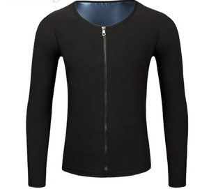 Camisa emagrecedora queima gordura efeito sauna manga longa com Zíper - Masculina + Ebook Receitas