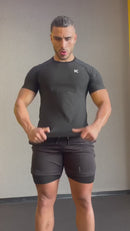 Camiseta masculina Efeito Sauna Manga Curta + Kit Elastico + Combo Barriga zero - 3 POR 1